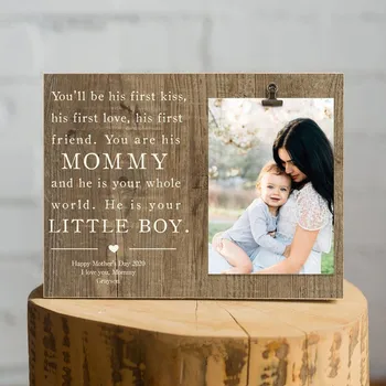 

Mom Son Picture frame, custom Mothers Day photo Clip Frames, Mothers Day gift for wife Daughter, Mom Birthday Christmas gifts