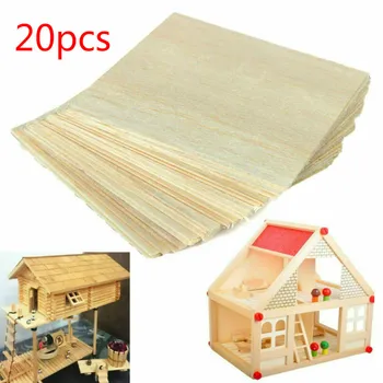 

20 pieces of balsa plank model DIY house boat airplane toy boat 100mmx100mmx1mm