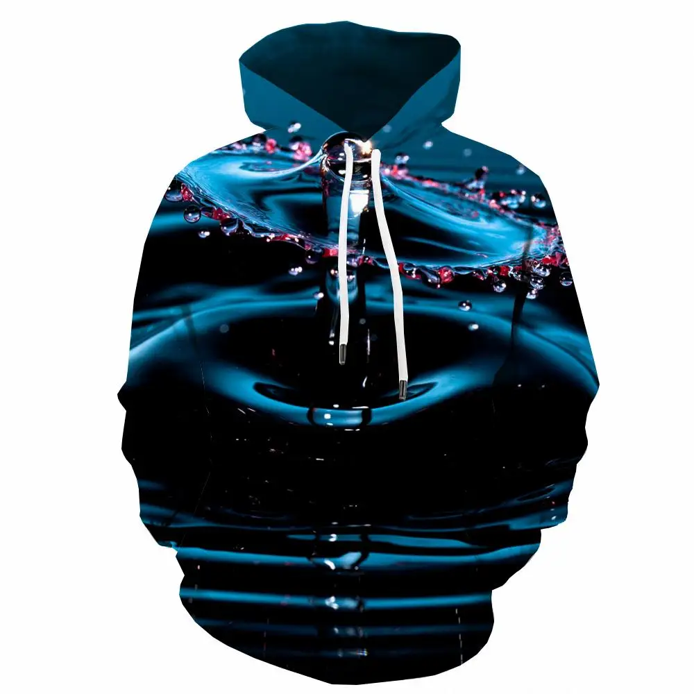 

KYKU 3d Hoodies Water Sweatshirts men Abstract Hooded Casual Dark 3d Printed Harajuku Hoody Anime Mens Clothing Streetwear