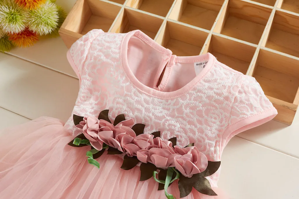 Vestidos/платья принцессы из тюля с цветочным рисунком и рюшами для маленьких девочек; sukienka dla dziewczynki vetement enfant fille