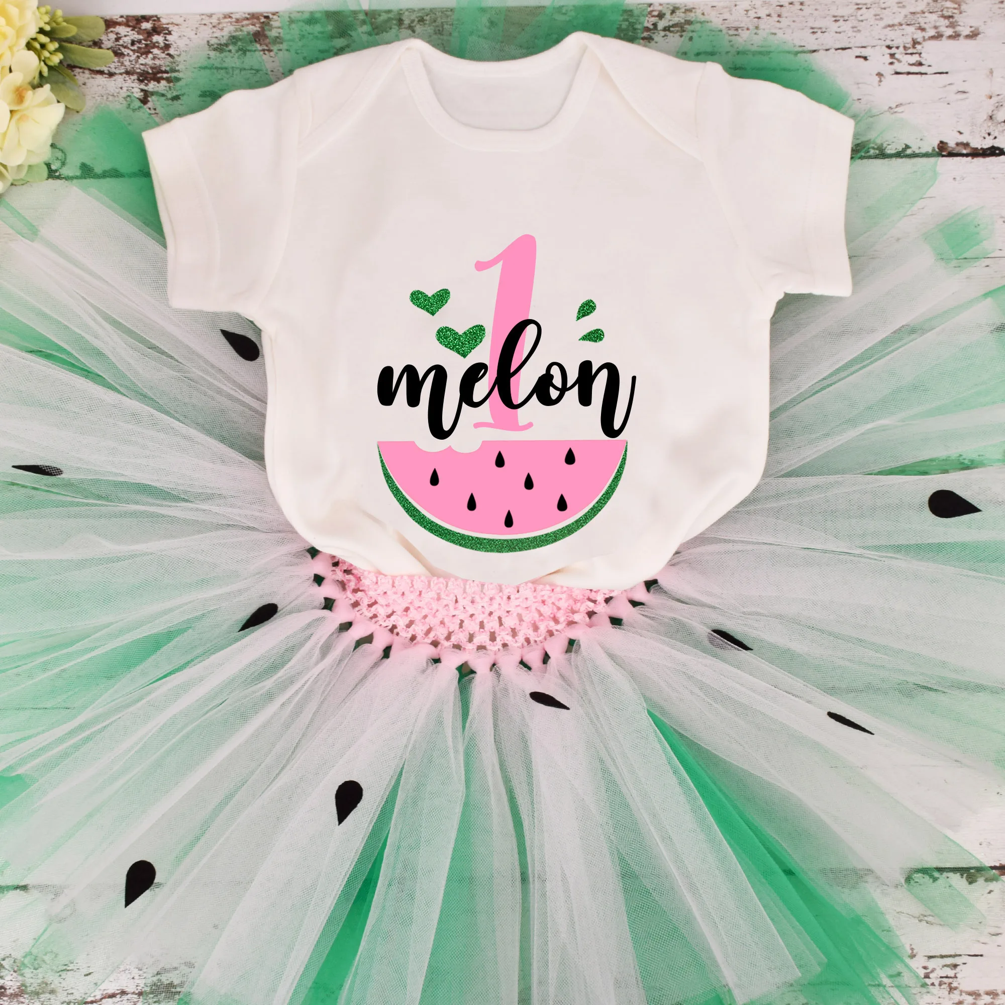 baby clothes in sets	 Baby Girl Watermelon Birthday Tutu outfit in a Melon 1st Birthday Party costume Toddler Photo Props Cake Smash 3 Colors baby knitted clothing set