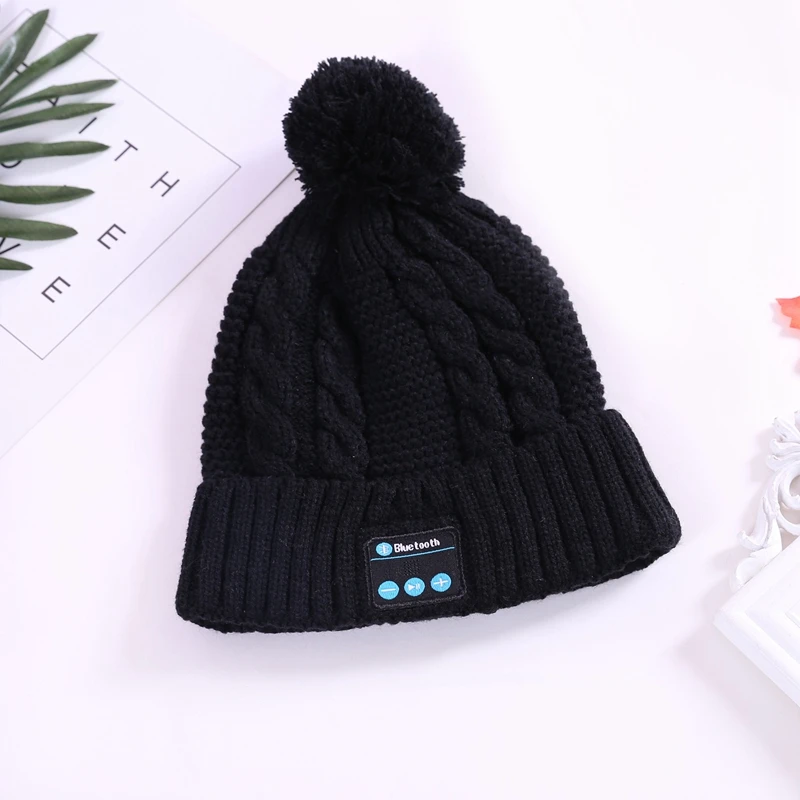 Newly Warm Beanie Hat Wireless Bluetooth Smart Cap Headset Headphone Speaker with Mic