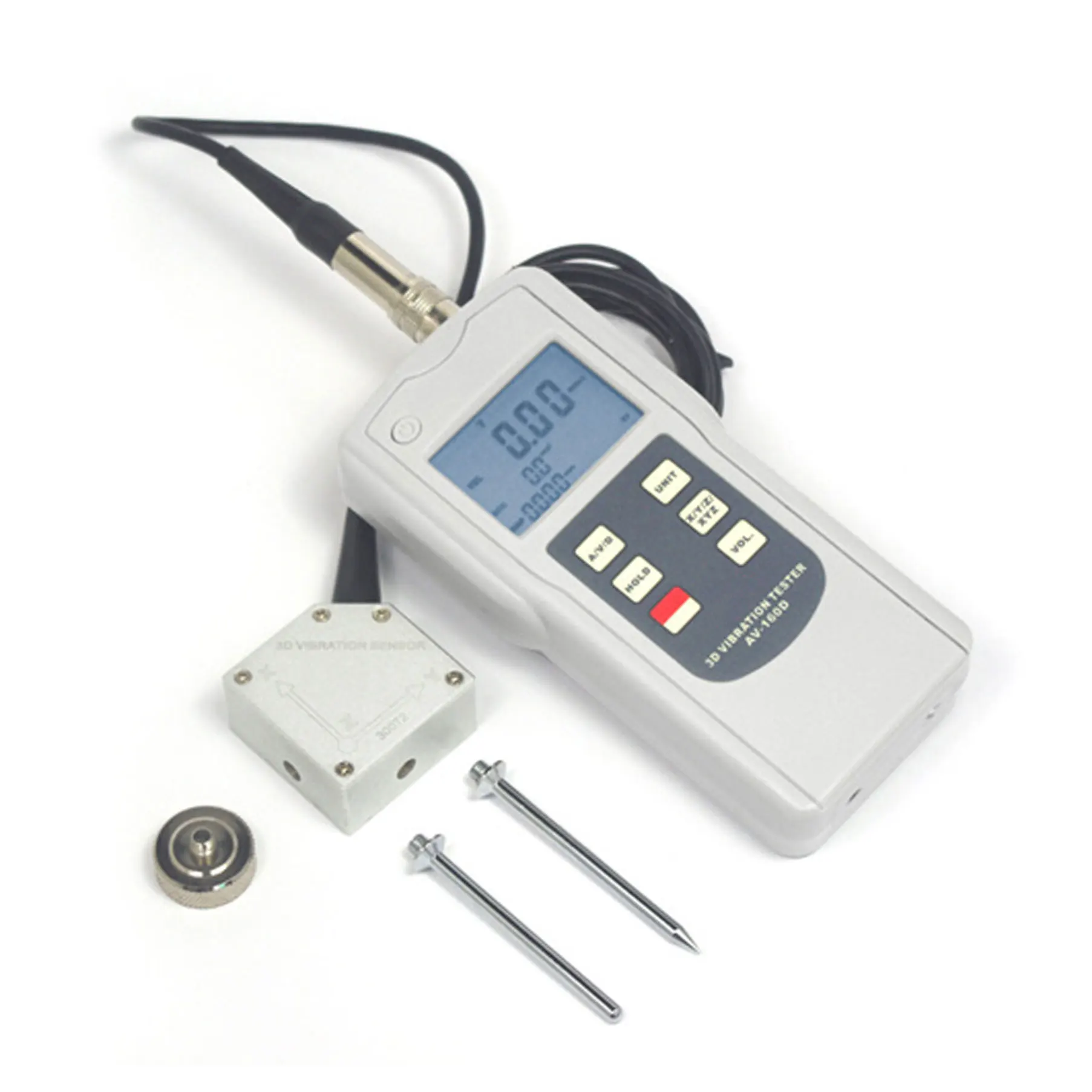 New Digital 3D Vibration Tester AV-160D Meter Gauge 3-Axis Piezoelectric accelerometer Vibration Sensor vibration analyzer