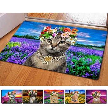 

Kawaii Cat Decorative Doormat Printing Floor Mat Non-slip Mat Christmas Decorations for Home Door Mat