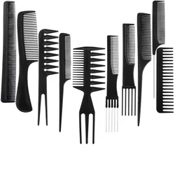 Enhanced Anti-Static Hairdressing Comb Set for Versatile Styling and Detangling (A set of 10)