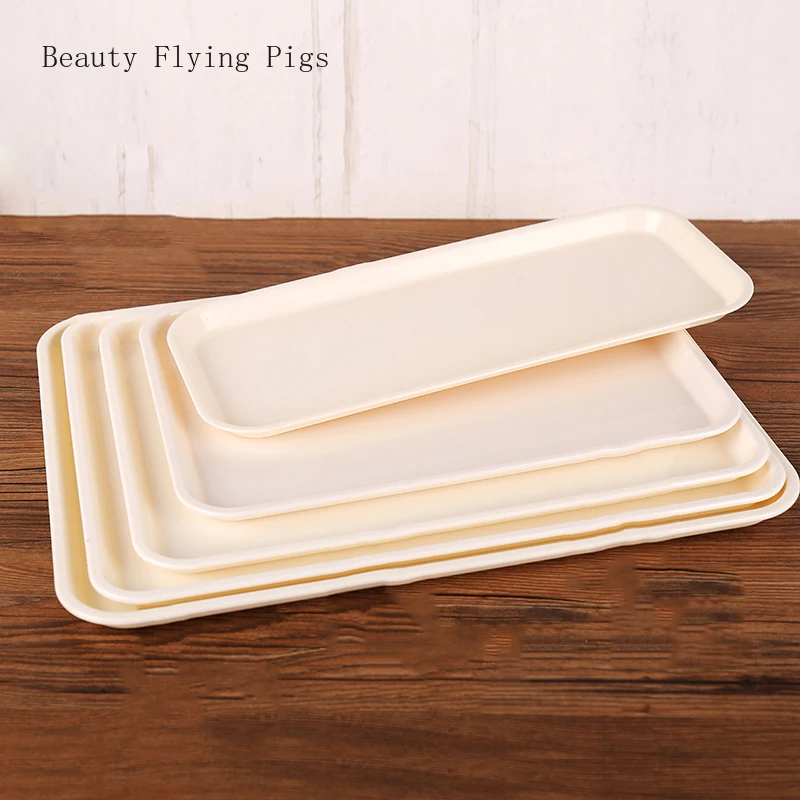 4 шт. прямые продажи новая прямоугольная пластиковая тарелка цветной поднос для