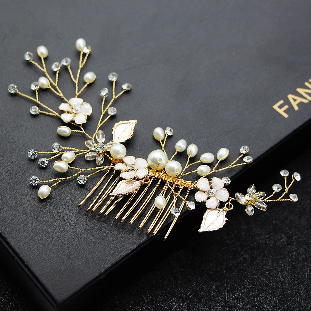 Свадебные аксессуары для волос гребень для волос масло капельного цветка ручной работы жемчужная расческа для волос для невесты вставка гребень свадебный головной убор для украшения