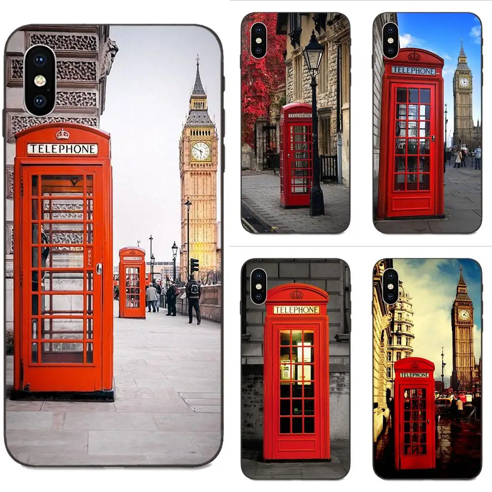 

Soft TPU Design Vintage London Tele Box For Xiaomi Mi Mix Max Note 2 2S 3 5X 6 6X 8 9 9T SE A1 A2 A3 CC9e Lite Play Pro F1