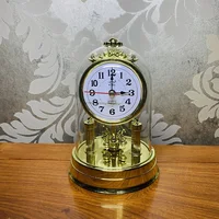 Retro living room clock, silent table clock, rotating pendulum 1