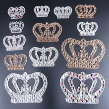 

new popular brand large size hotfix iron crystal CROWN patches by iron-on ironning or glue handmade suitable for DIY accessory