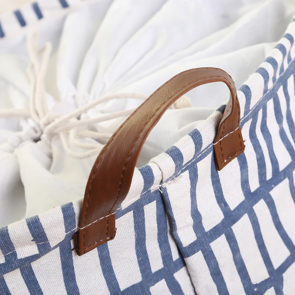 Cotton Linen Storage Bucket PE Coating Fashion Sundries Receiving Barrel Household Waterproof Multi-Function Storage Bag Office