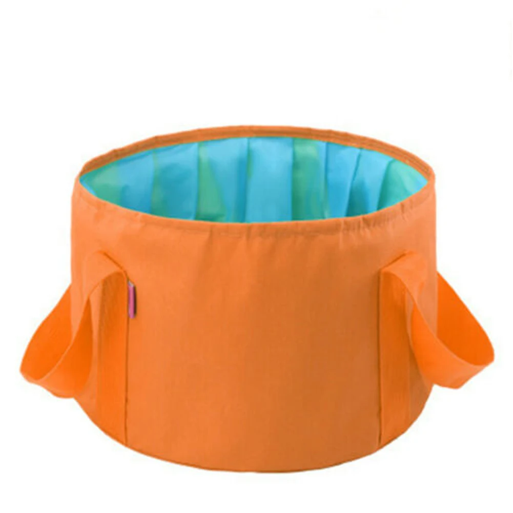 Пеший Туризм Сверхлегкий хранения складной умывальник для ванной спа для переноски Водонепроницаемый путешествия массаж ног кемпинг на открытом воздухе Портативный ведро - Цвет: Оранжевый