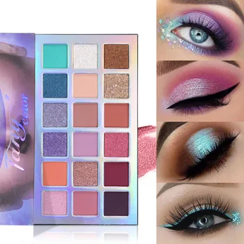 

Makeup Eyeshadow Pallete Makeup Brushes 18 Colors Shimmer Pigmented Waterproof Make up Eye shadow Palette Cosmetics New