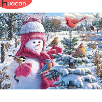 

HUACAN 5D DIY Diamond Painting Snowman Diamond Embroidery Cartoon Mosaic Needlework Home Decor New Arrival