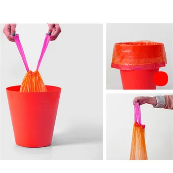 

1 Roll Of 15 Multicolor Drawstring Garbage Bags Bathroom Bedroom Office Garbage Bag Sturdy And Durable Multifunctional Bag