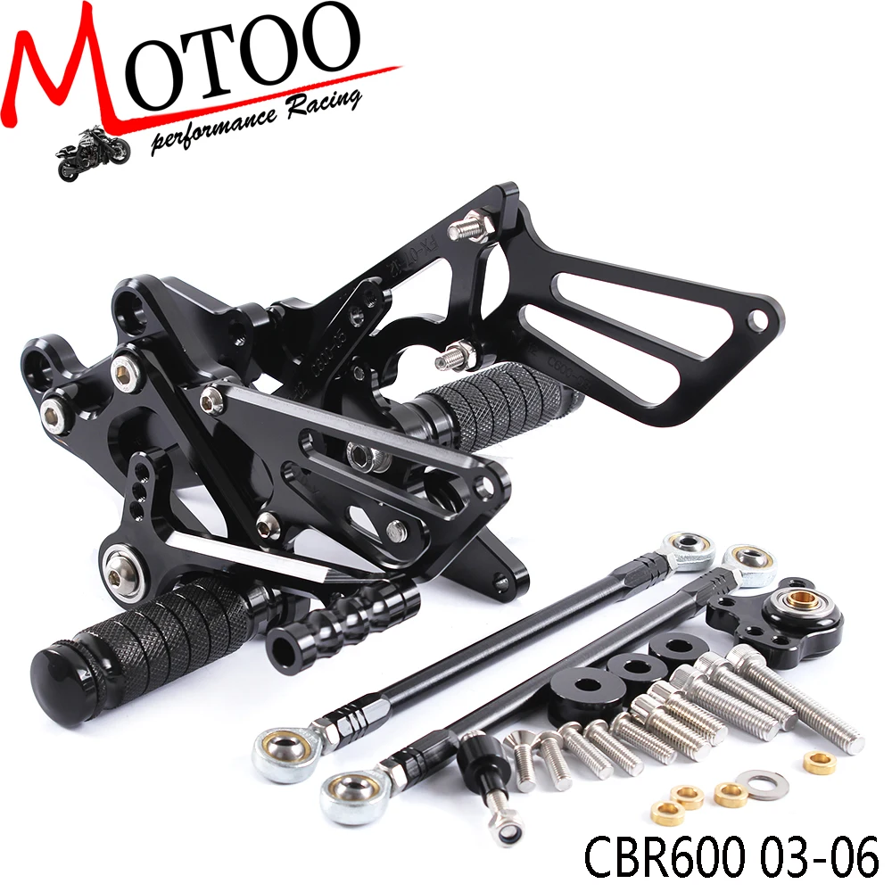 CNC Adjustable Rearsets Rear sets Foot pegs For Honda CBR600RR 03 04 05 06