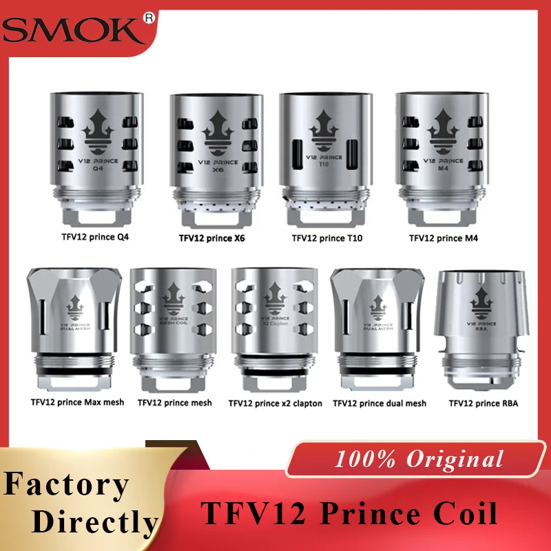 6 шт./лот катушка SMOK для вейпа TFV12 Prince Coil V12 RBA Q4 M4 X6 T10 сетчатая полоса Core подходит