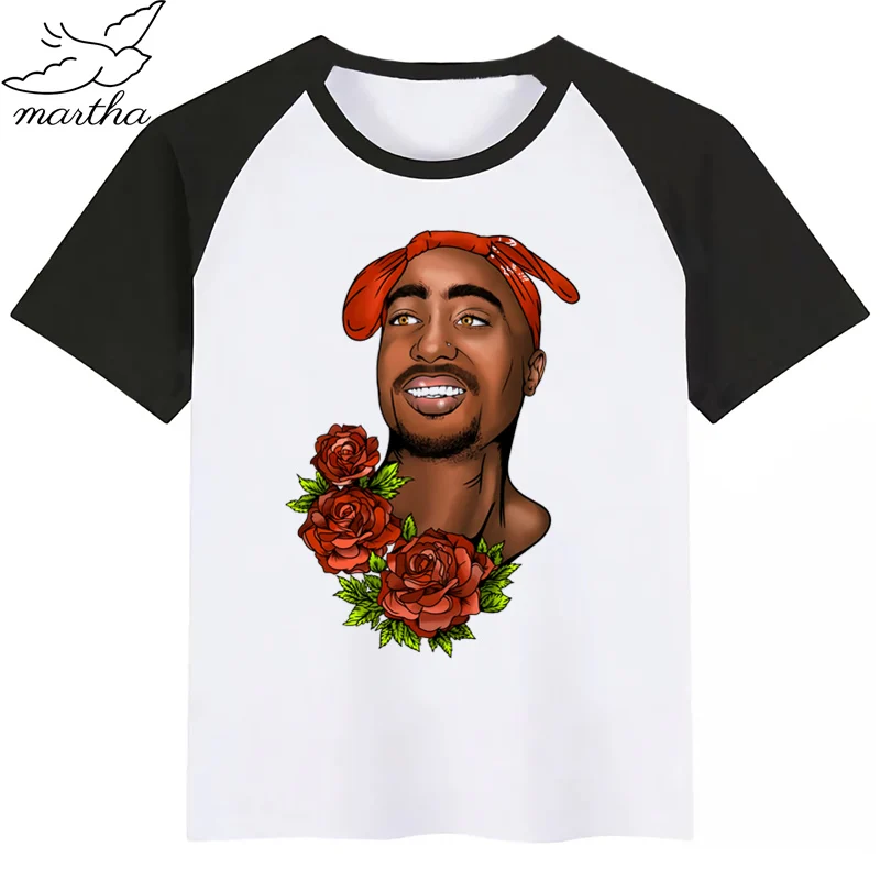 Детская футболка для девочек и мальчиков летние топы TUPAC повседневная детская с