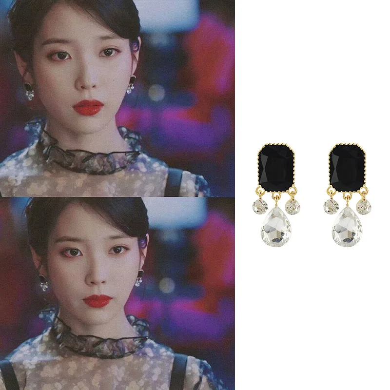 

2019 New Arrival Crystal Trendy Water Drop Women Dangle Earrings Korean Female Elegant Simple Eardrop Jewelry
