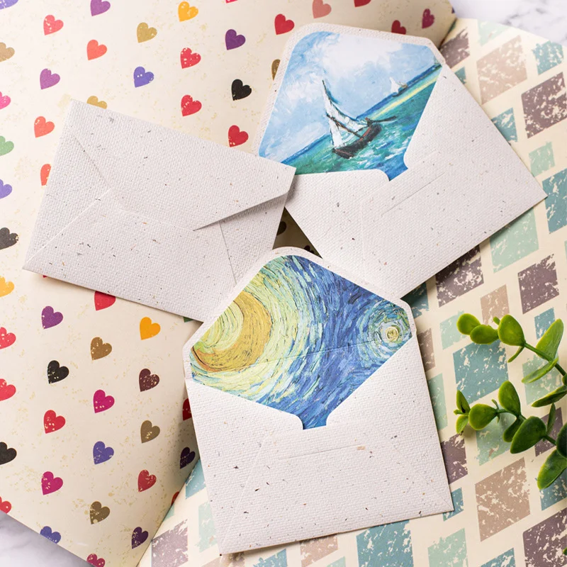 Vintage Envelopes Classic Van Gogh Oil Painting And Plant Artistic Envelopes For Letters Wedding Invitation 10pc/lot 9.8X7.8CM