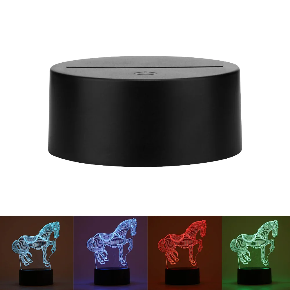 10pcs USB Cable Touch Lamp Bases For 3D LED Night Light Replacement 7 Color Light Bases Table Decor Lamp Holder Assembled Base