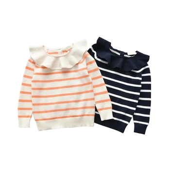 

striped sweater age for 1 - 6 years baby girls long sleeve knitting tops 2020 new autumn winter children clothes casual sweaters