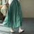 2021 autumn new casual temperament double layer cotton and linen skirt ladies large skirt pure color and elegant long skirt wome skorts for women Skirts