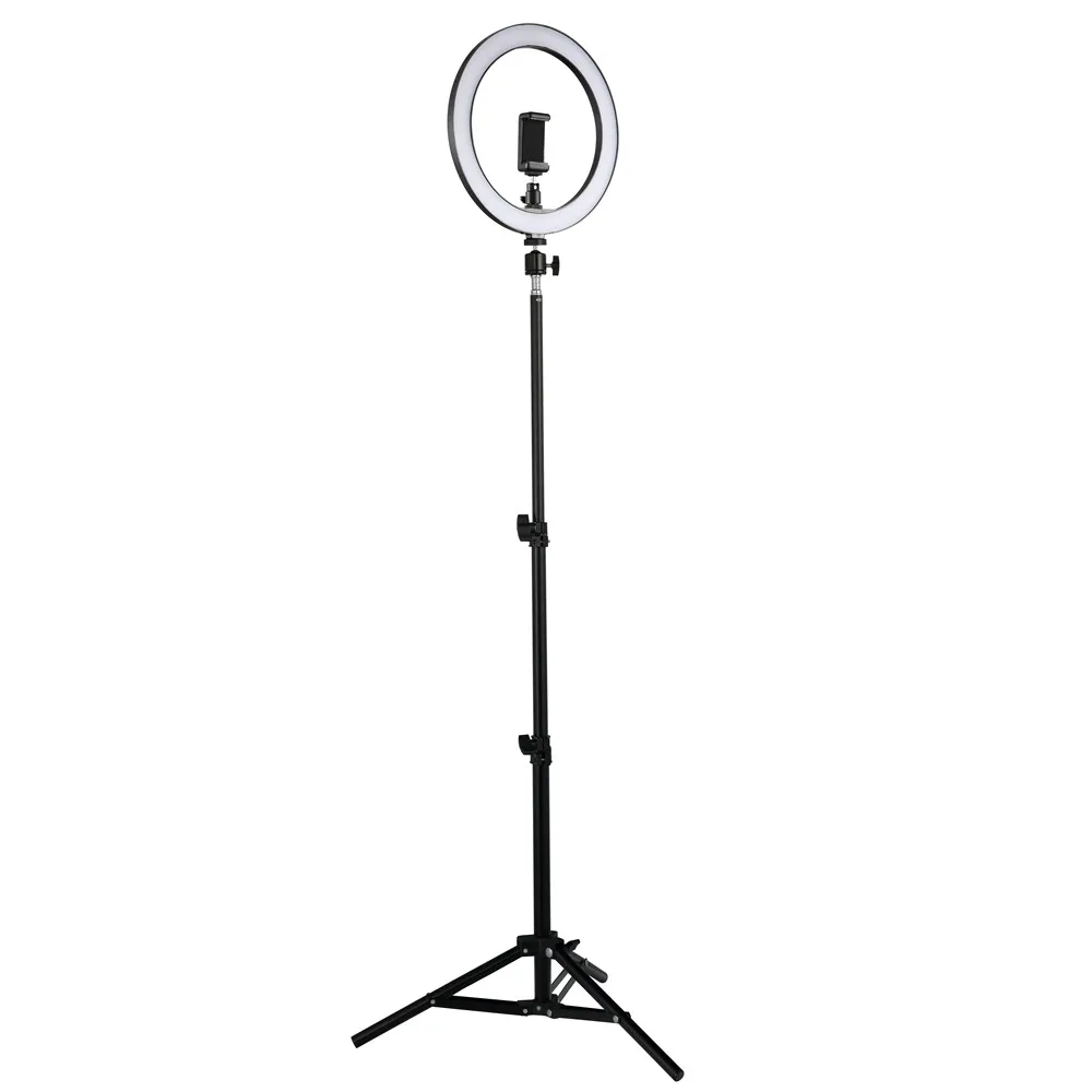 

12W LED Selfie Ring Light 5500K Photo Studio Photography Photo Fill Ring Lamp with Tripod and Phone Holder for Live broadcast #