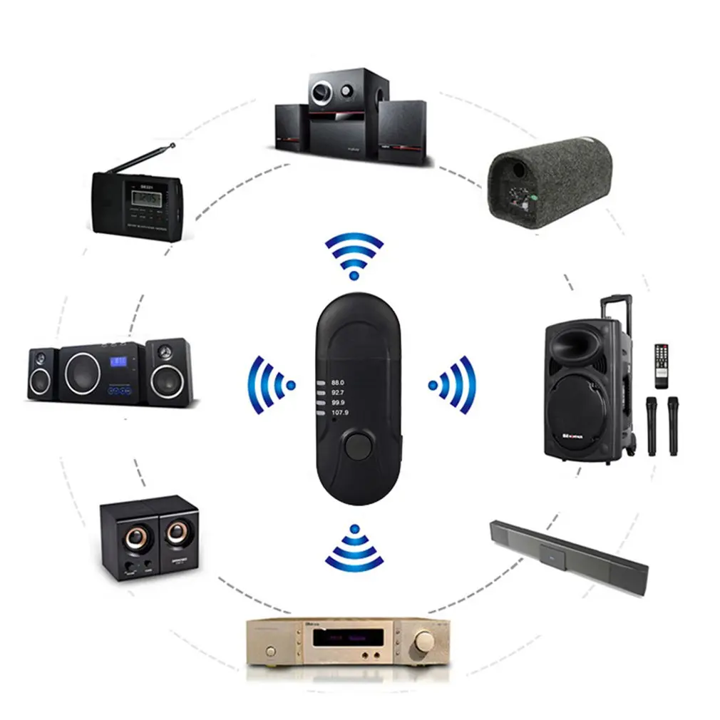 Car Wireless Receiver Mp3 Player Mini Stereo Voice Handsfree USB Wireless Fm Car Audio Transmitter in stock