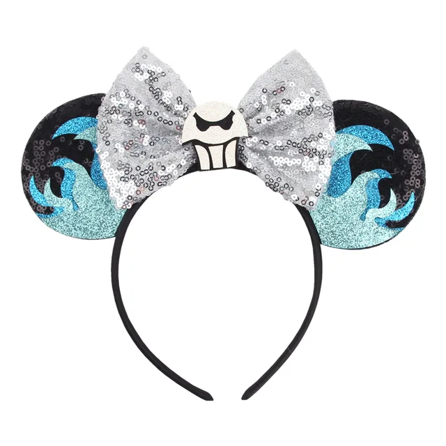 Disney Mickey Stitch Frozen Ears Headband Sequins Hair Bows Charactor For Women Festival Hairband Girls Hair Accessories Party 47
