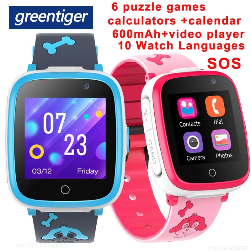 Greentiger S6 Pro Kids Smart Watch Sim Card Waterproof Sos Puzzle Games Calendar Music Video Player Camera Children Smartwatch Smart Watches Aliexpress