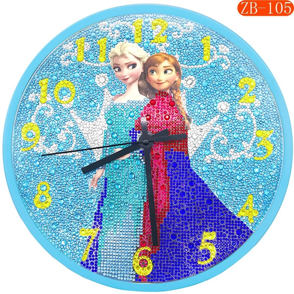 16 Diy мультфильм алмазные вышивальные часы Стразы 5D алмазная живопись часы дети украшение дома любовь подарок - Цвет: 16