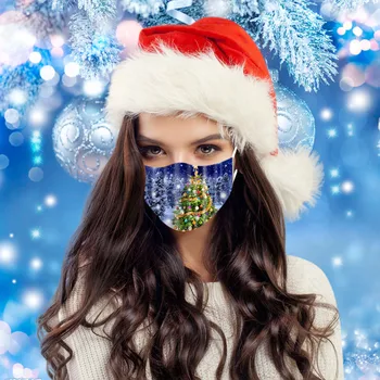 

100pc Christmas Print Masks for Protection Face Mask Disposable Earloop Mask clear mouth shield masques lavables undefined