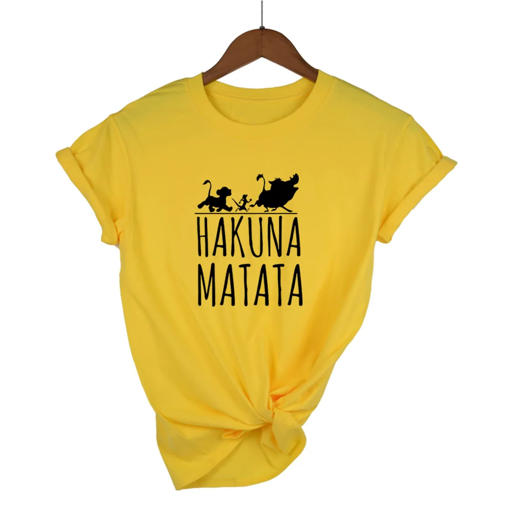 2018 Hakuna Matata футболка с буквенным принтом Homme Летняя женская коротким рукавом