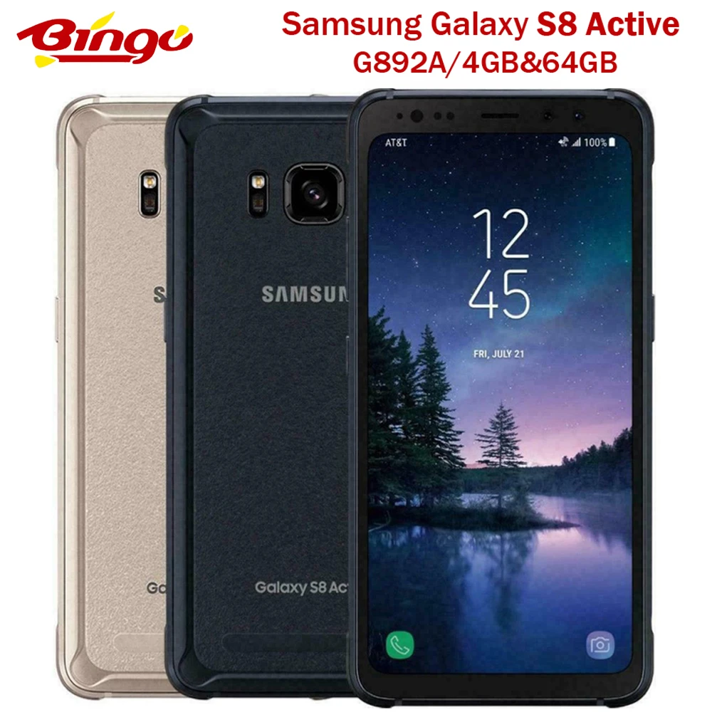 Samsung Galaxy S8 activo G892A desbloqueado teléfono móvil Snapdragon 835 Octa Core 5,8 12MP 4GB y 64GB NFC de huellas dactilares