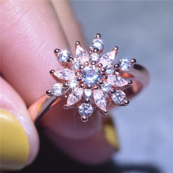 

14K Gold Jewelry Diamond Rings for Women Luxury Simulated Wedding Ring Anillos Gemstone Bizuteria White Topaz Diamond Fine Rings