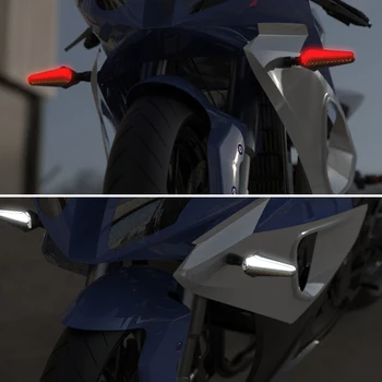 

Super Bright Motorcycle Indicators Flowing Turn Signal Lights Universal 12 LED Motorcycle Turn Signal LED Bi-color Bright Lights