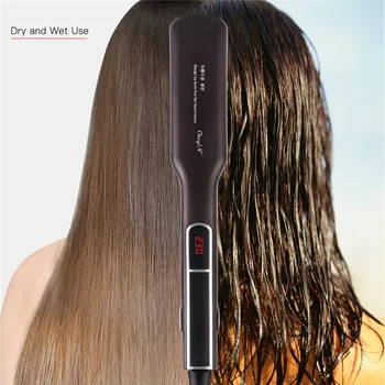 

Professional Wide Plate Electric Hair Straightener Ceramic Flat Iron 12 Temperature Settings Ceramic Curling Wand LED Display 31