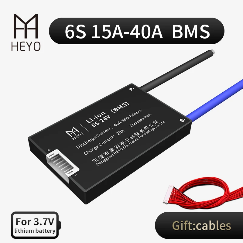 HEYO 6S 24V li Ion 15A 40A BMS система управления аккумулятором NMC 18650 аксессуары