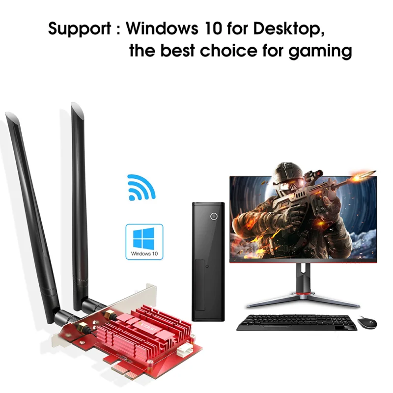 Edup-adaptador de Rede sem Fio Wi-fi 3000mbps Placa de Rede Intel Ax200 Pcie Pci Express Banda Dupla 5.1g 5ghz 2.4. 11ac ax 802 Mbps Placas de rede - Imagem 4
