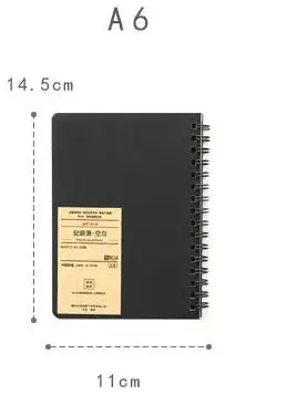 

A6 notebook Student Office Stationery Note Book Supplies Thickened Lattice Kraft Coil notebook