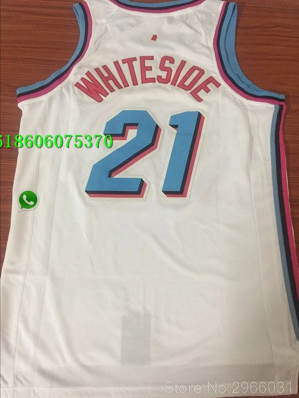 for men A+++ Качественная мужская футболка для взрослых#3 Dwyane Wade 7 Goran Dragic 21 Hassan Whiteside Jersey - Цвет: for men