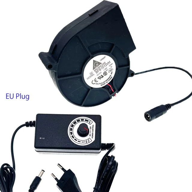 for Delta BFB1012VH  9733 Turbo Centrifugal Fan Blower 12V 1.80A High Speed with Variable Speed Controller for DIY Cooling Blower with EU