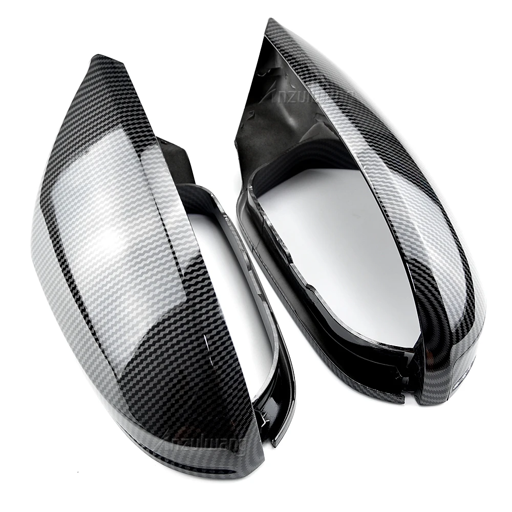 

Rearview Mirror Case Carbon black and bright black Finish Door Wing Mirror Cover Cap Shell Housing For Audi A6 C7 S6 2012-2018