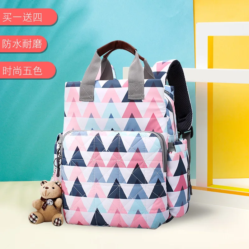 

New Style Aiaper Diaper Bag Multi-functional New Style Printed MOTHER'S Bag Waterproof Large-Volume-Style Backpack