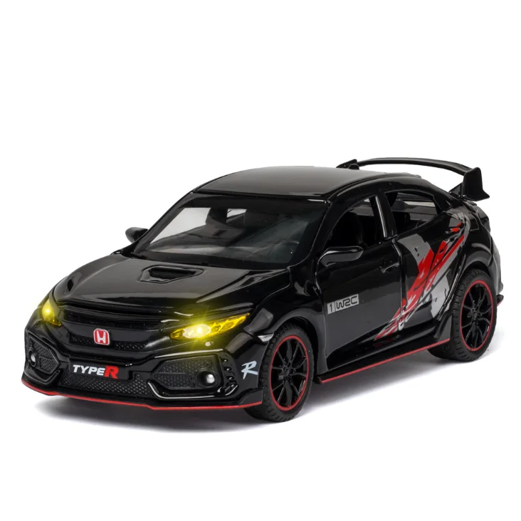 1:32 HONDA CIVIC TYPE R литые игрушечные автомобили модель автомобиля со звуком светильник