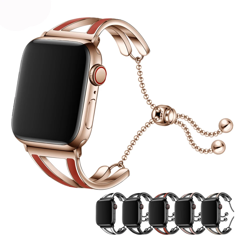 Ремешок из нержавеющей стали для Apple watch band 44 мм 40 браслет iWatch series 6 5 4 3 38 42