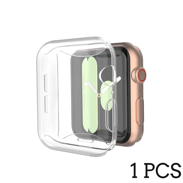 Watch Full Cover Case for Apple Watch Series 5 4 40MM 40MM Soft 360 Slim Clear TPU Screen Cases for iWatch 3/2/1 42MM 38MM 1 Pcs