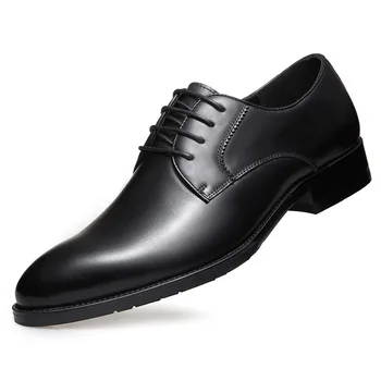 

LIMEIKE New Men's Super Head Cow Leather Shoes Business Man Genuine Leather Man Quality Natural Shoes