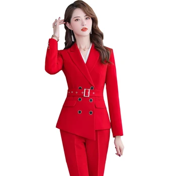 Asymmetric Size S-5XL Women Pant Suit 